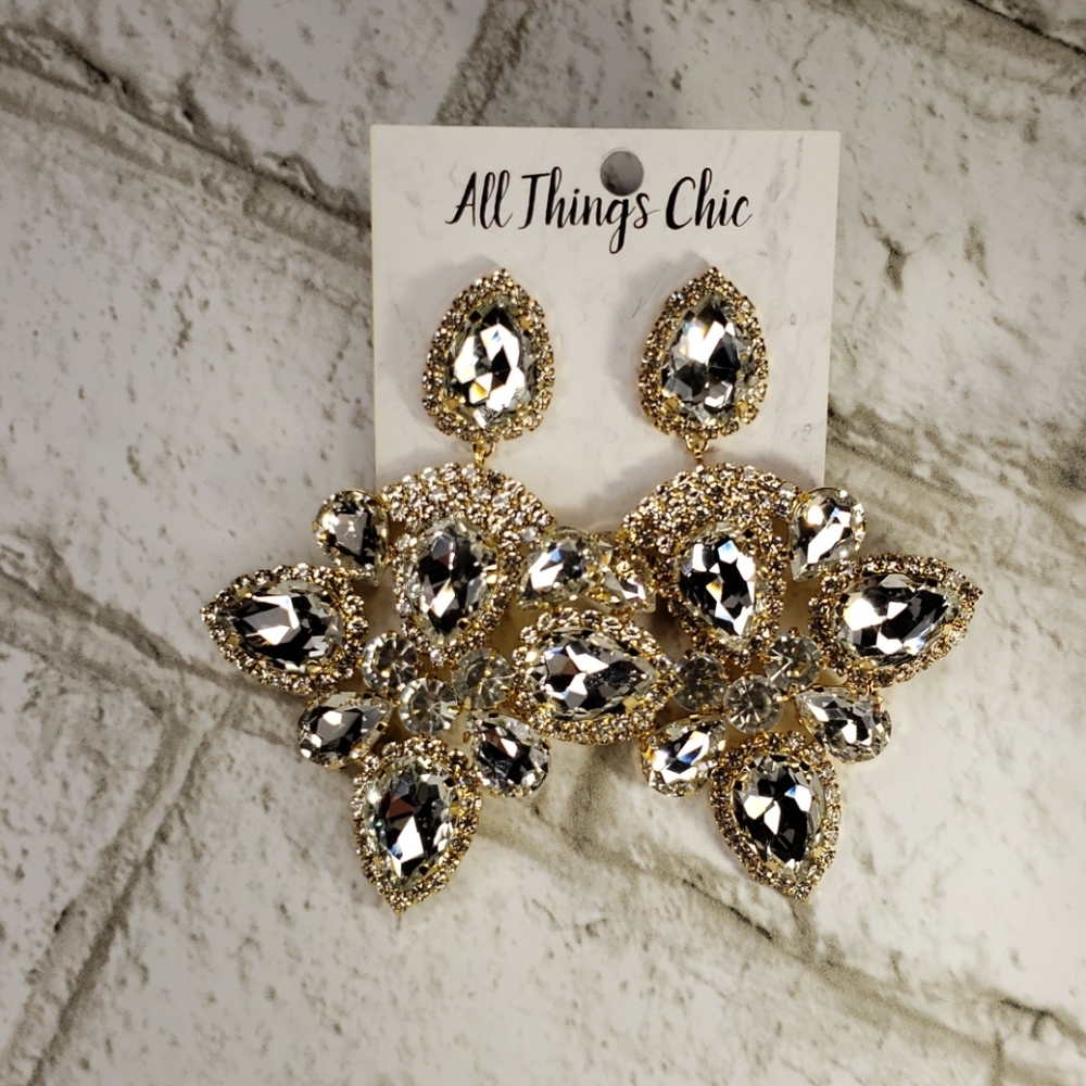 Clear Starburst Earrings